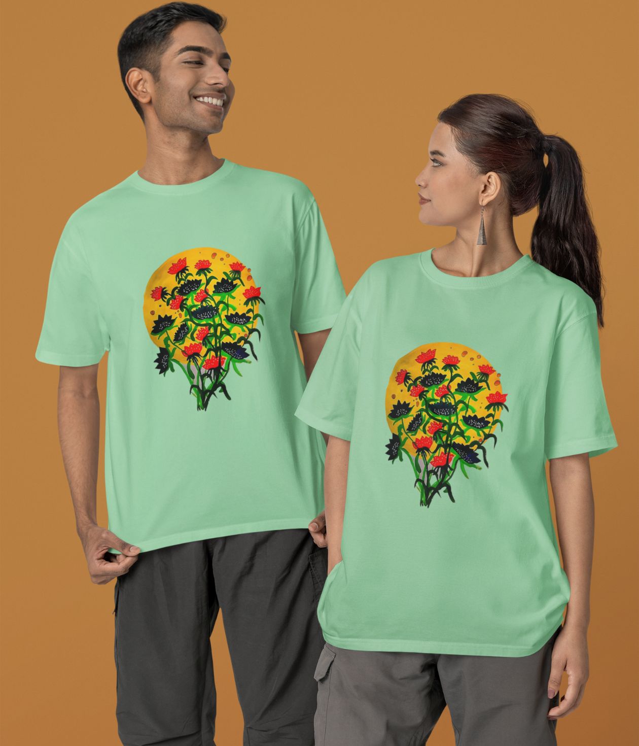 Floral Dusk - Terry Oversized T-Shirt