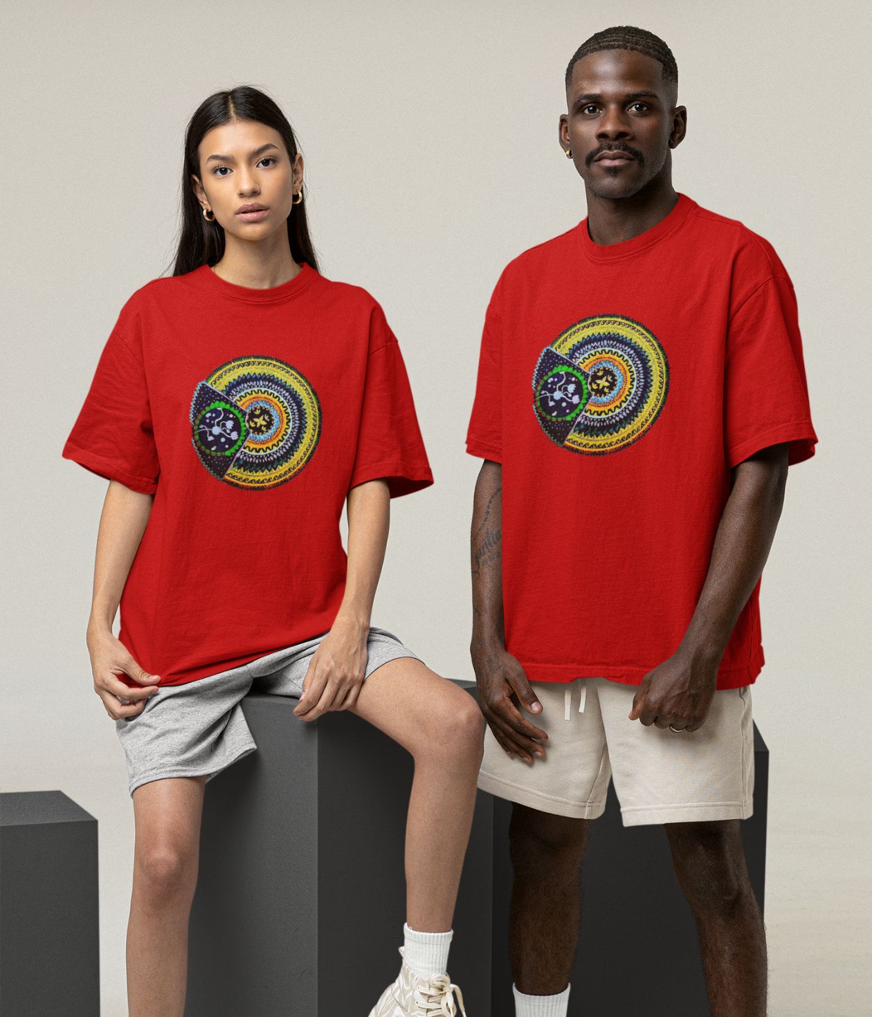 Sacred Spin - Oversized Classic T-Shirt - Dark