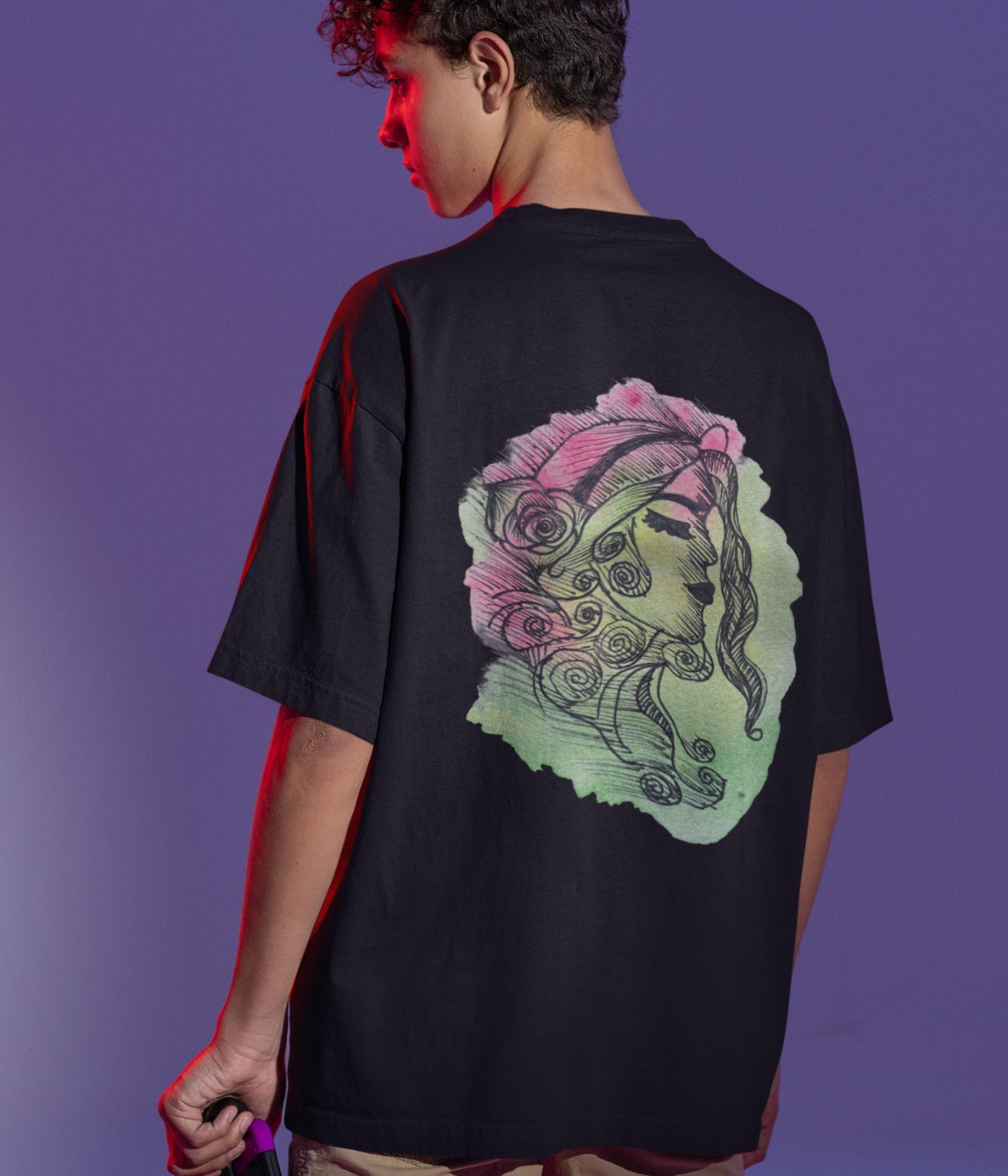Roselume - Terry Oversized T-Shirt - Dark