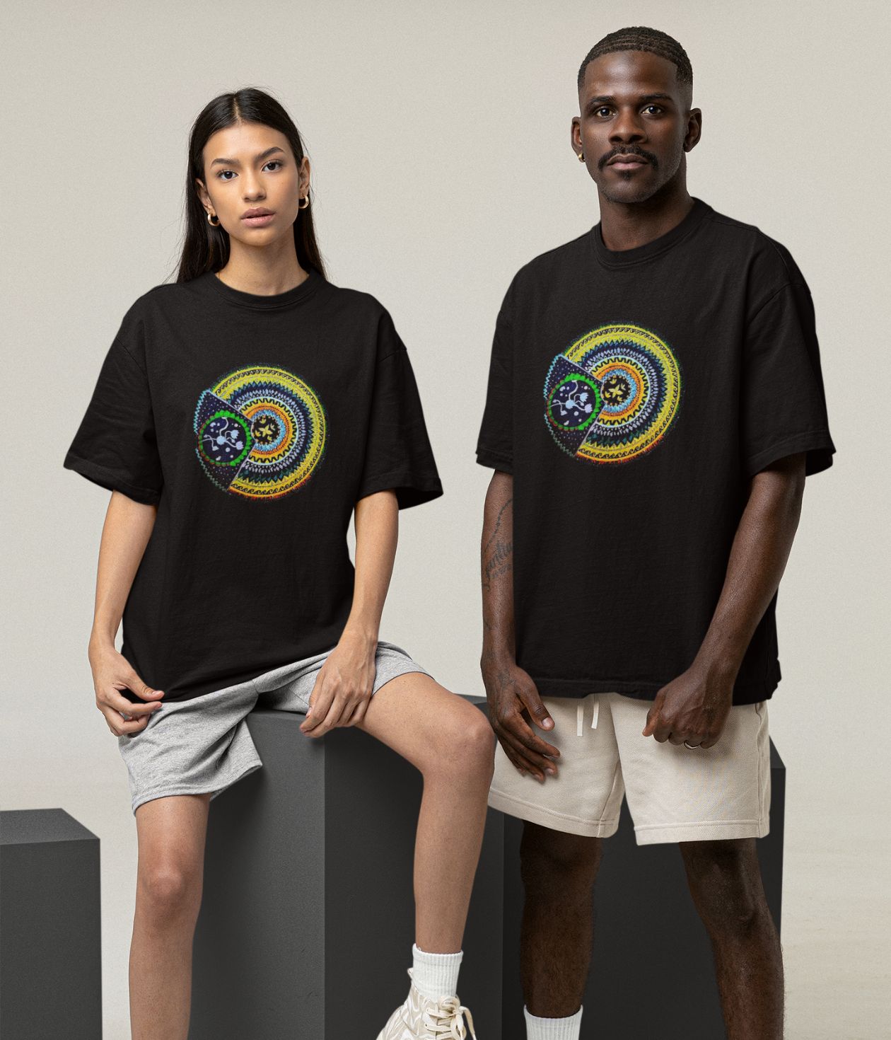 Sacred Spin - Oversized Classic T-Shirt - Dark