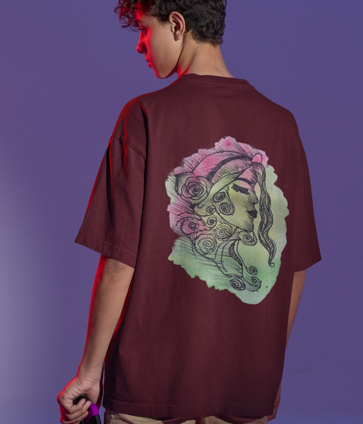 Roselume - Terry Oversized T-Shirt - Dark