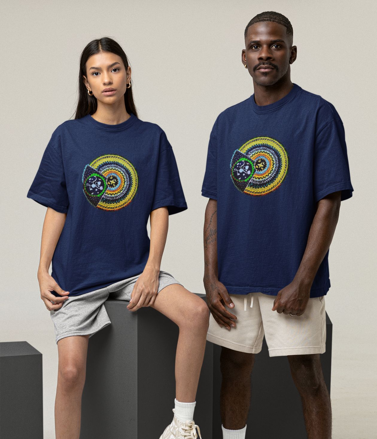 Sacred Spin - Oversized Classic T-Shirt - Dark