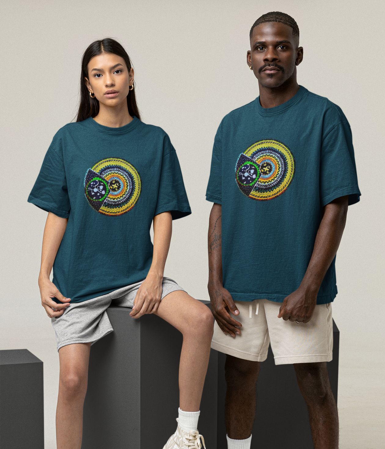 Sacred Spin - Oversized Classic T-Shirt - Dark