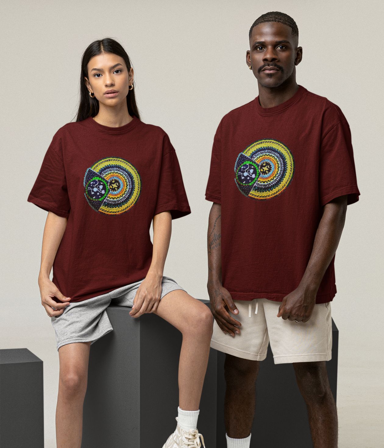 Sacred Spin - Oversized Classic T-Shirt - Dark