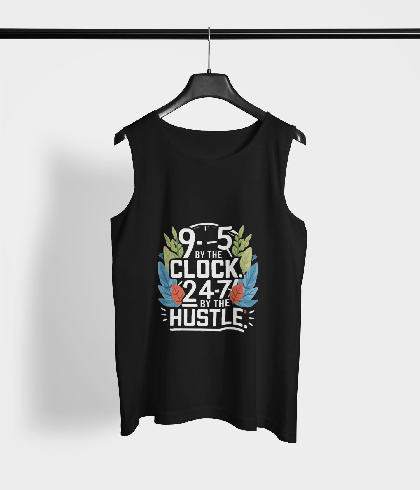 9-5 Hustle - Men's Gym Vest - Dark - aiink