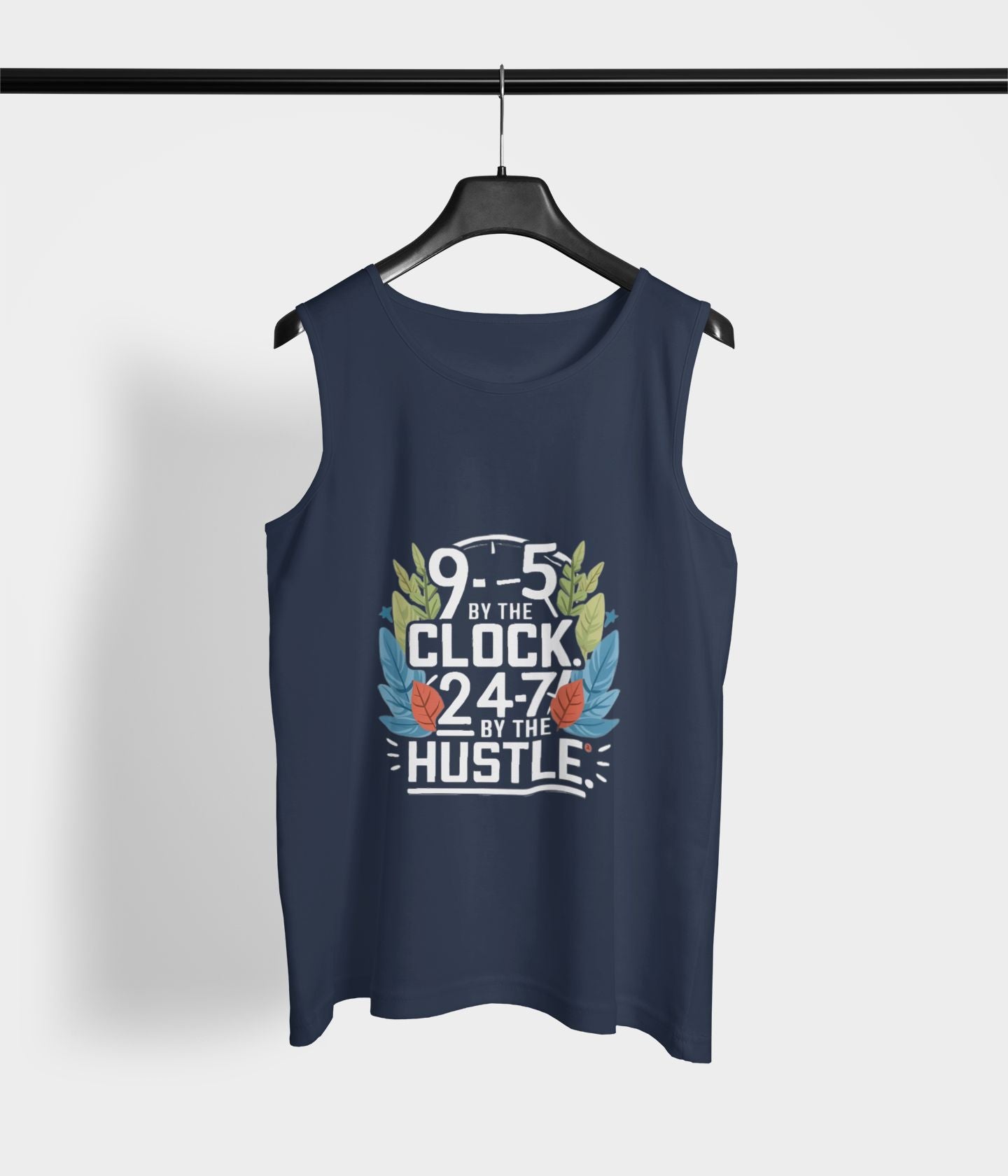 9-5 Hustle - Men's Gym Vest - Dark - aiink