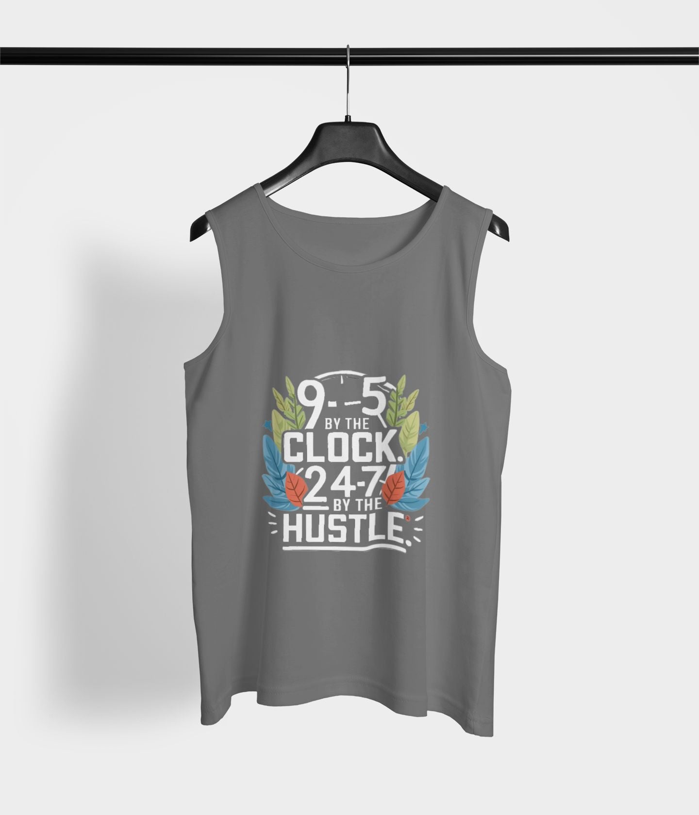 9-5 Hustle - Men's Gym Vest - Dark - aiink