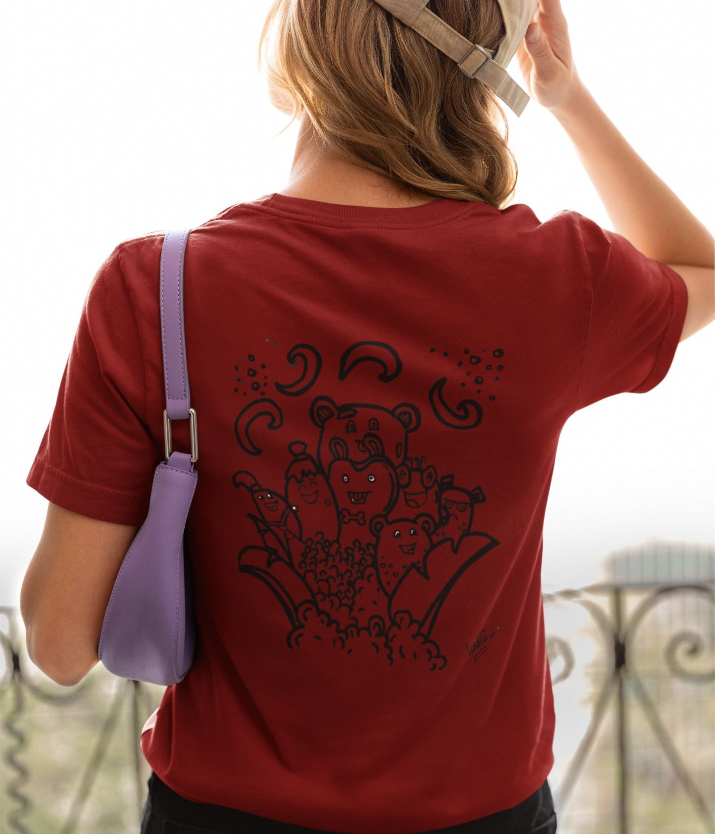 Cute Faces Doodle - Unisex Classic T-Shirt - Dark - aiink