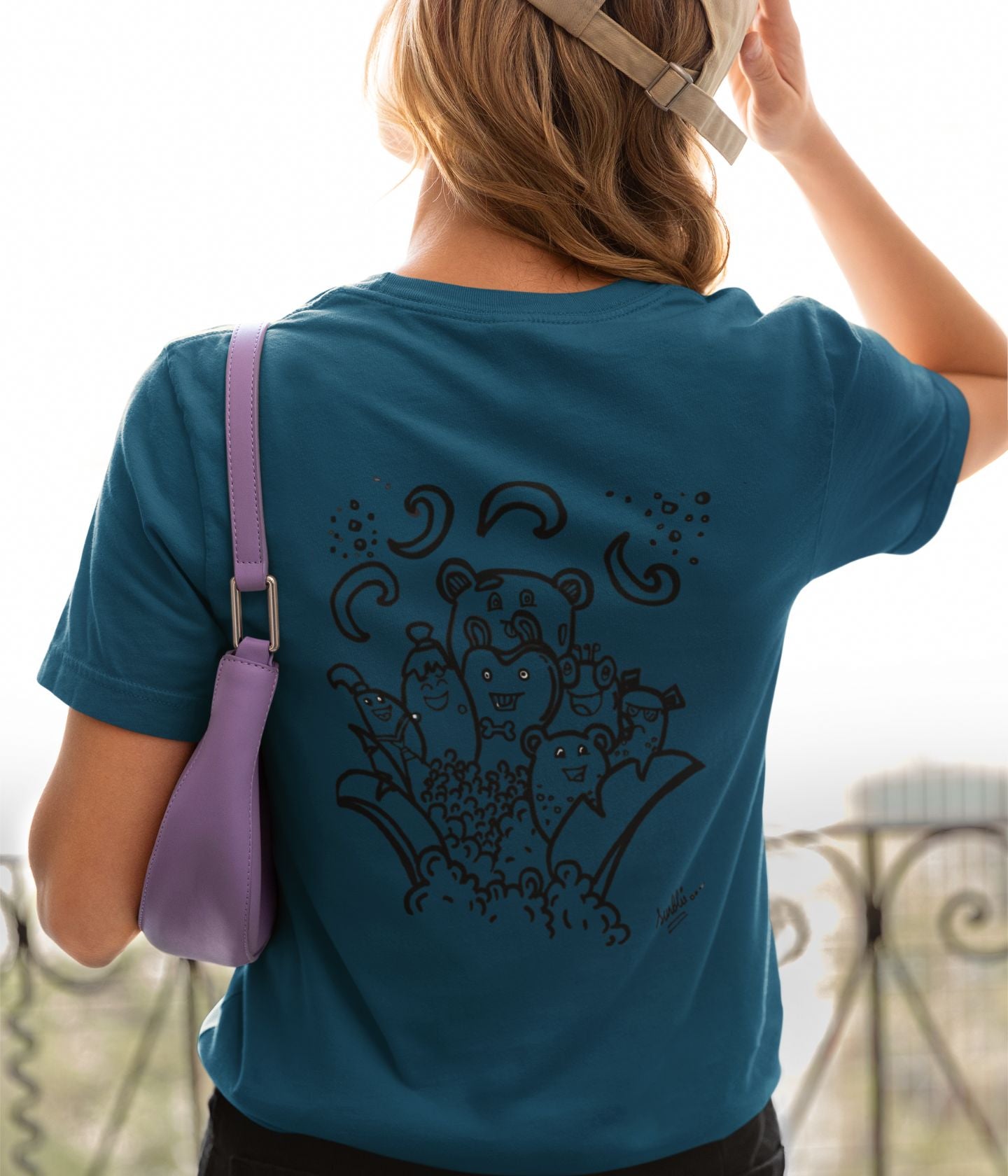 Cute Faces Doodle - Unisex Classic T-Shirt - Dark - aiink