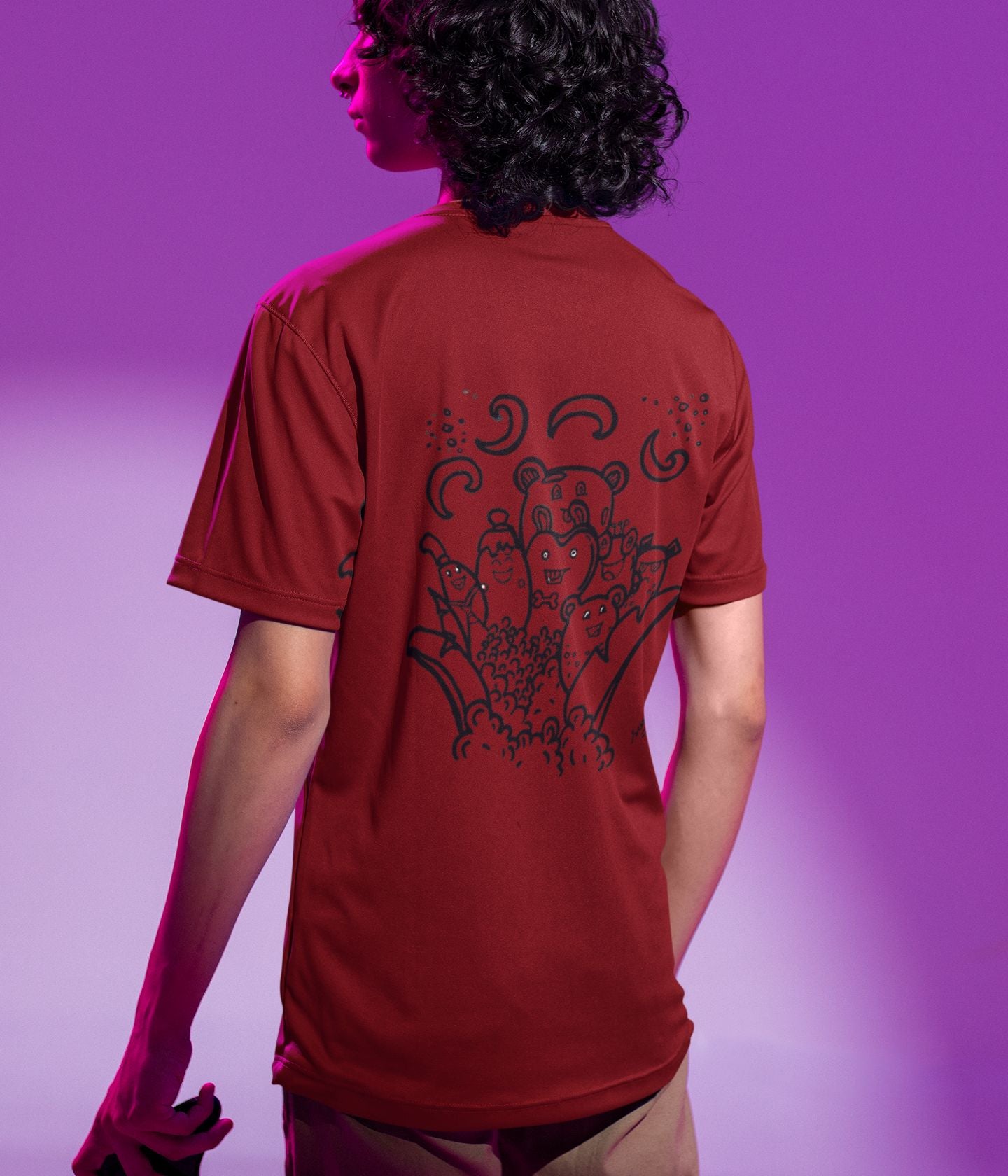 Cute Faces Doodle - Unisex Classic T-Shirt - Dark - aiink