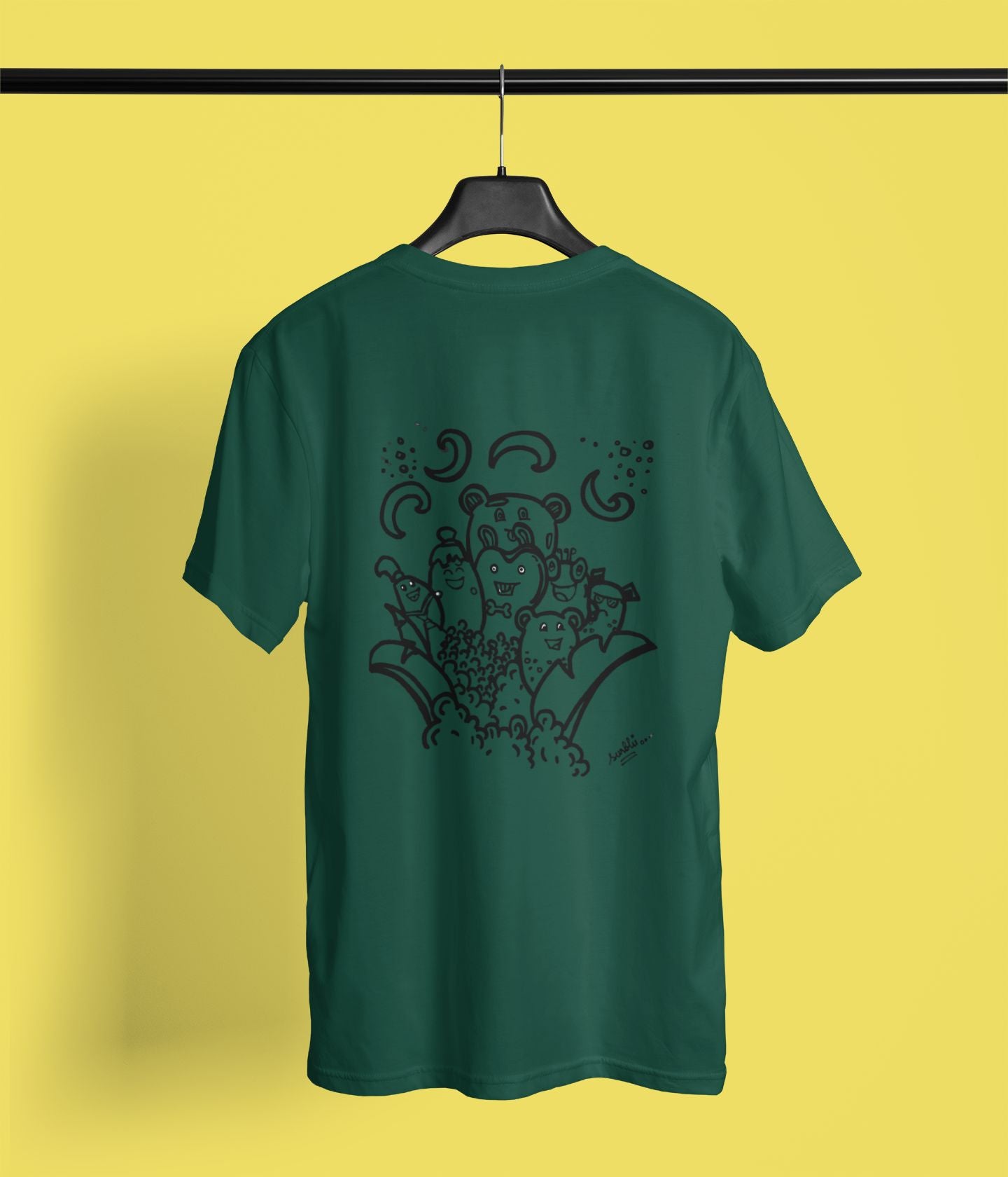 Cute Faces Doodle - Unisex Classic T-Shirt - Dark - aiink
