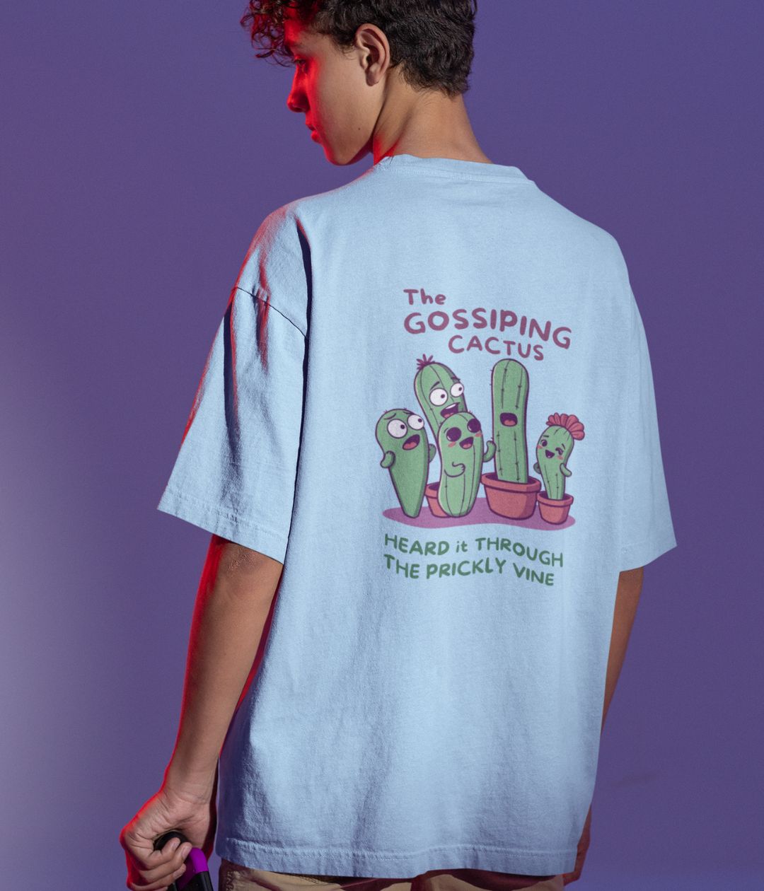 The Gossiping Cactus - Terry Oversized T-Shirt