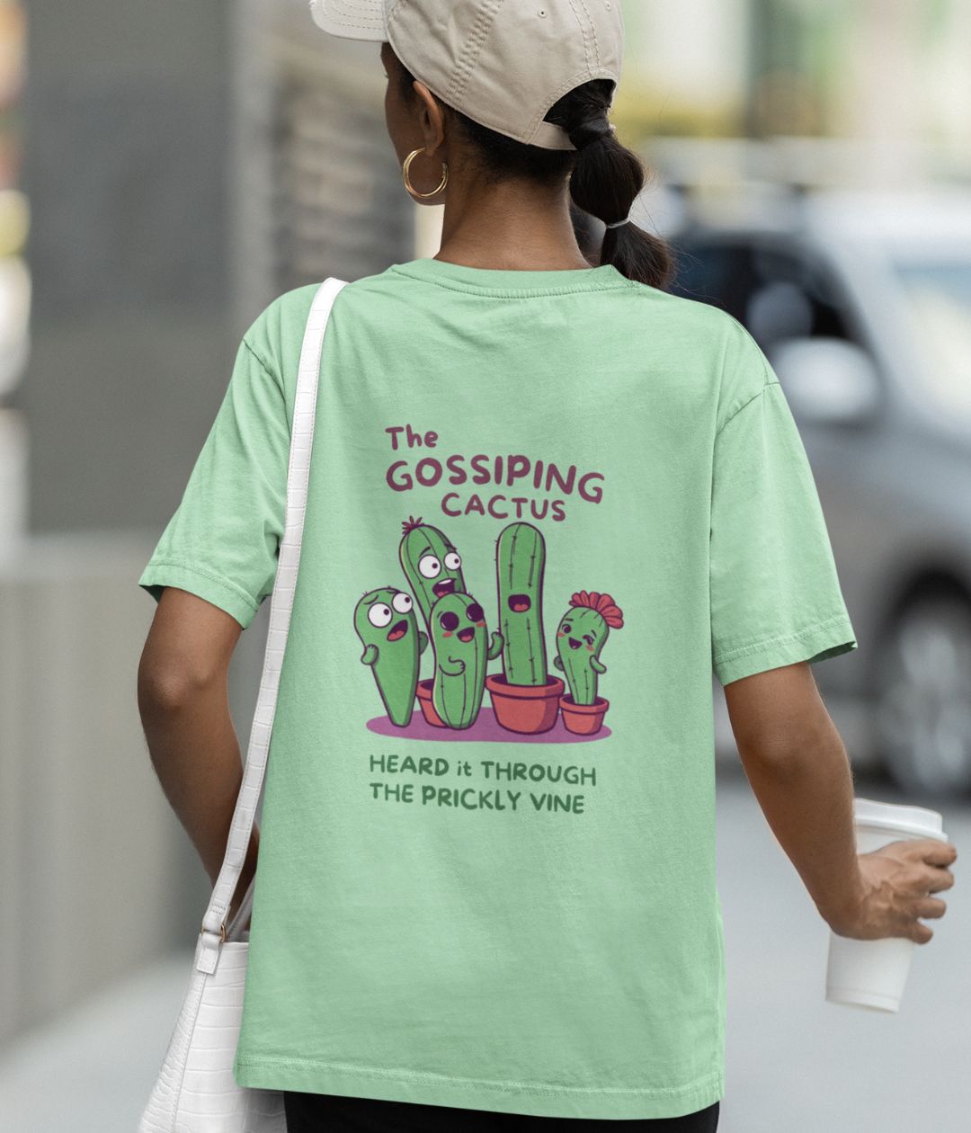 The Gossiping Cactus - Terry Oversized T-Shirt