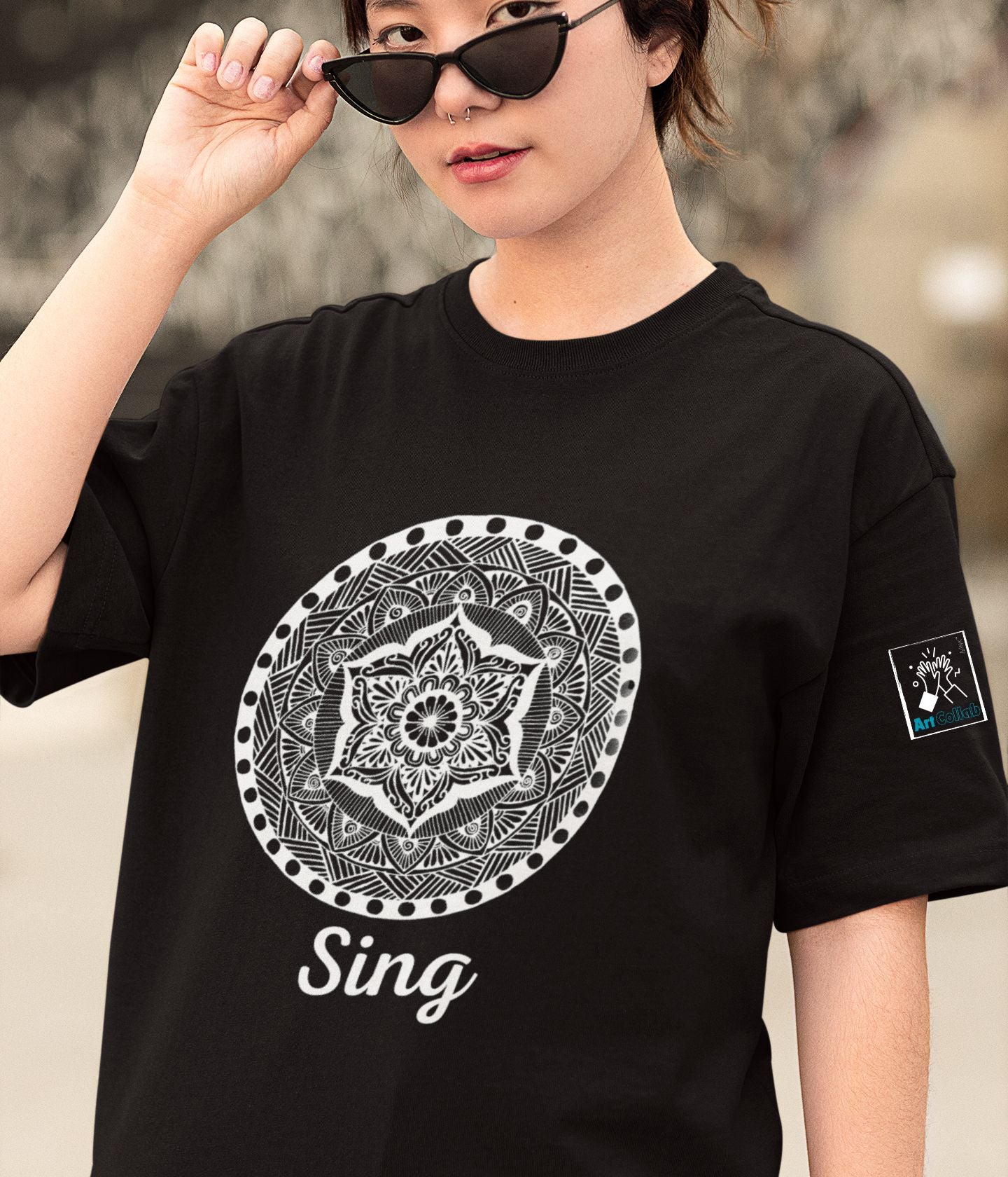 Sing - Terry Oversized T-Shirt - Dark