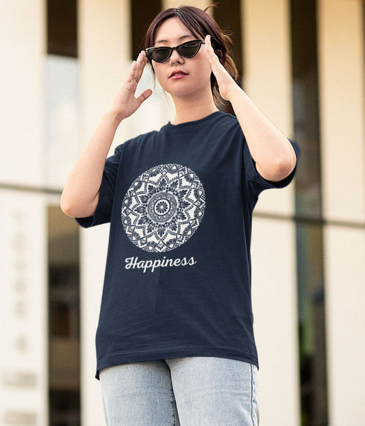 Happiness - Terry Oversized T-Shirt - Dark