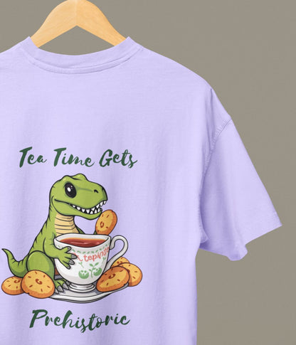 Tea Time Gets Prehistoric - Oversized Classic T-Shirt