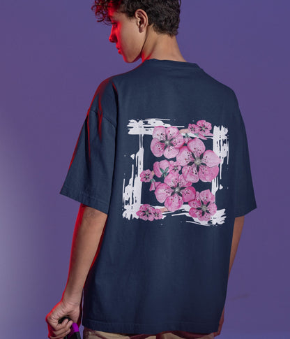 Flower Frame - Terry Oversized T-Shirt - Dark