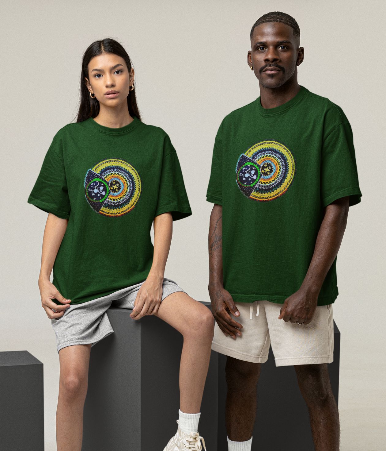 Sacred Spin - Oversized Classic T-Shirt - Dark