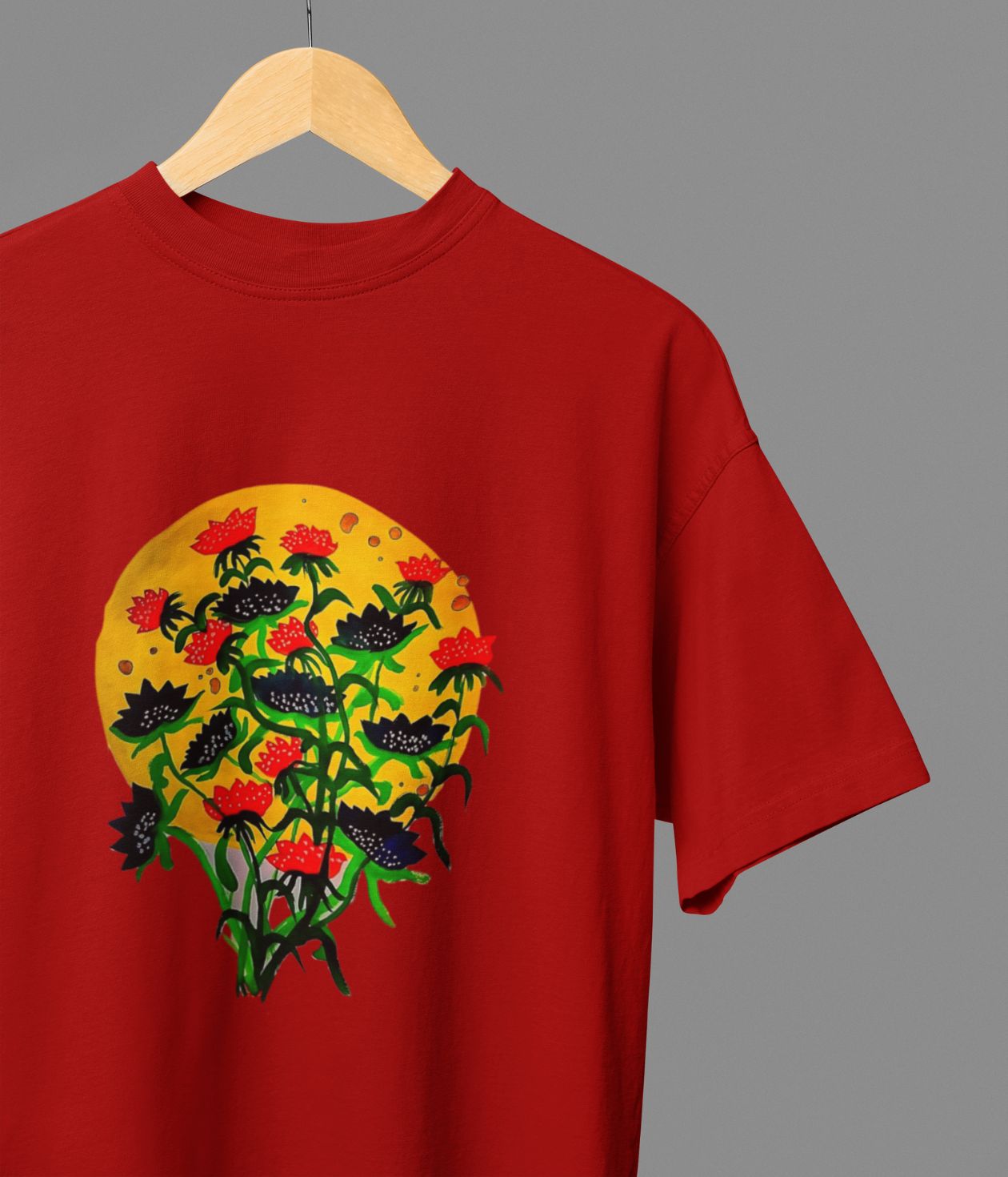 Floral Dusk - Oversized Classic T-Shirt - Dark