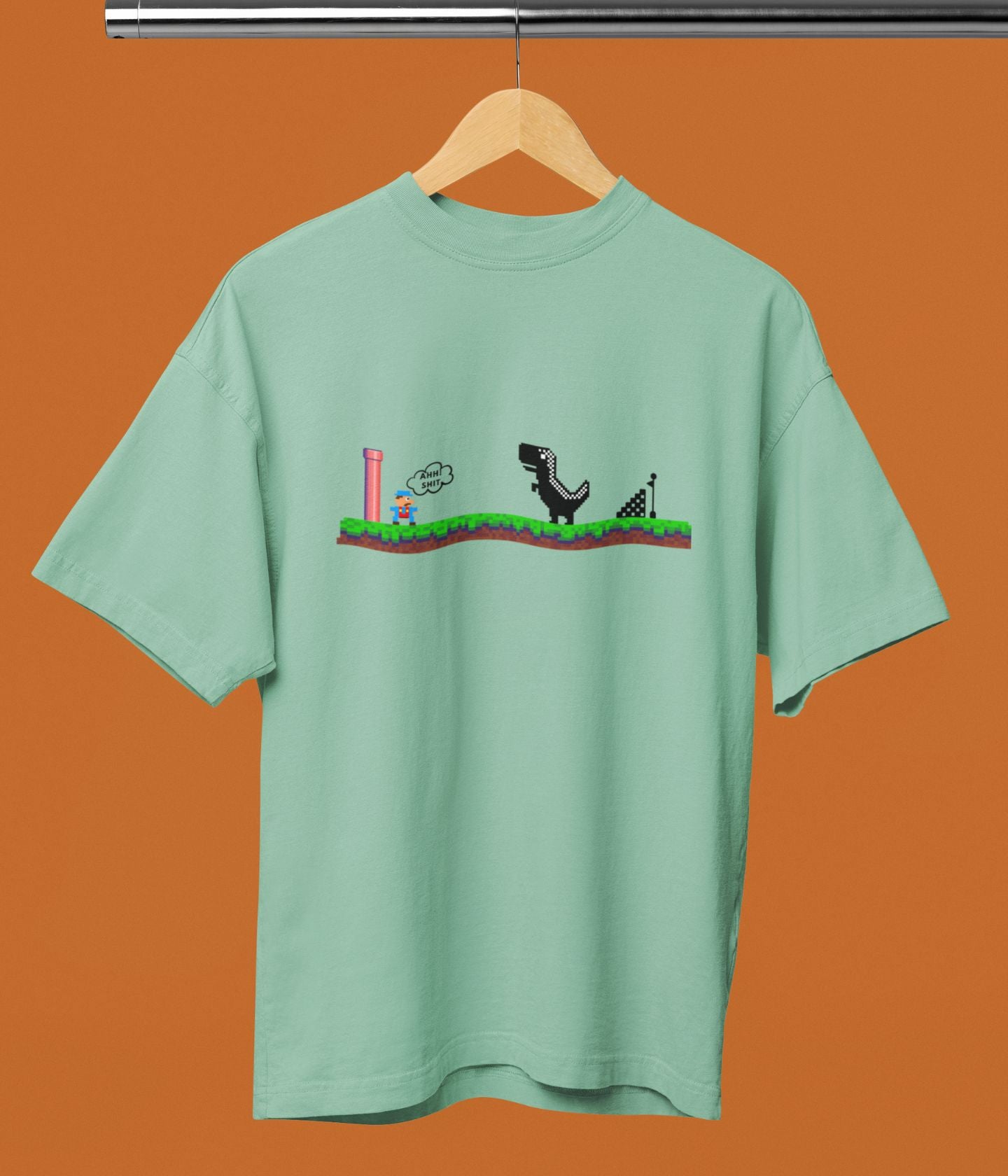 Mario Meets Dino - Terry Oversized T-Shirt