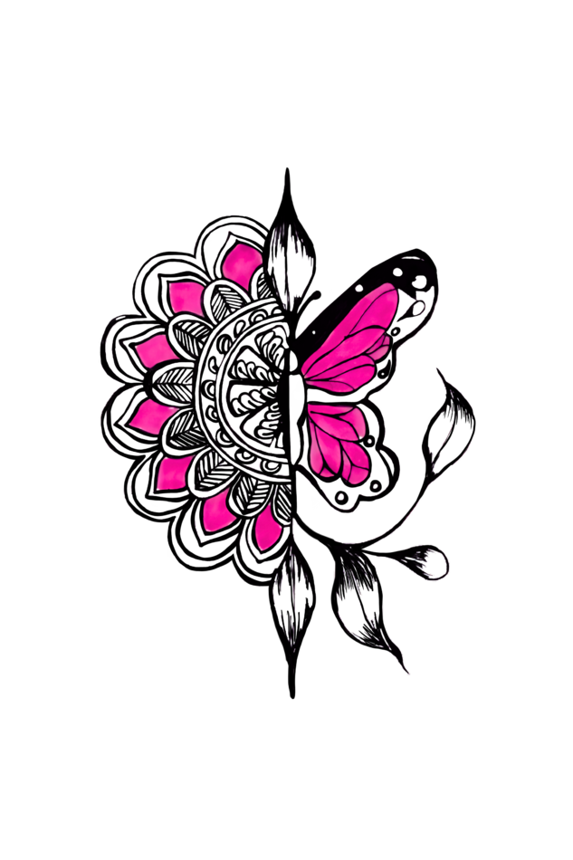 Butterfly Doodle - Oversized Classic T-Shirt