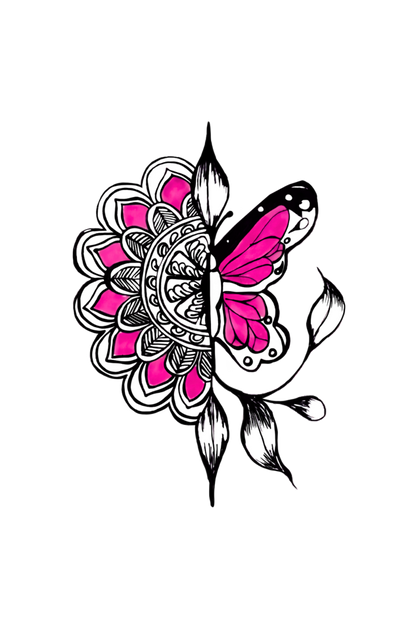 Butterfly Doodle - Oversized Classic T-Shirt