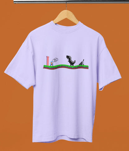 Mario Meets Dino - Terry Oversized T-Shirt