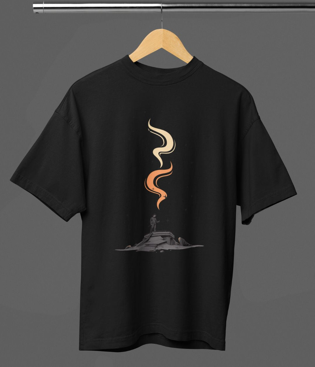 Lone Inferno - Terry Oversized T-Shirt - Dark