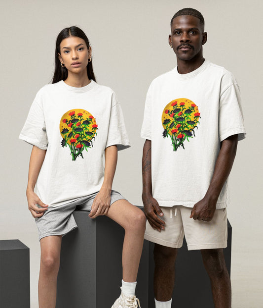 Floral Dusk - Oversized Classic T-Shirt