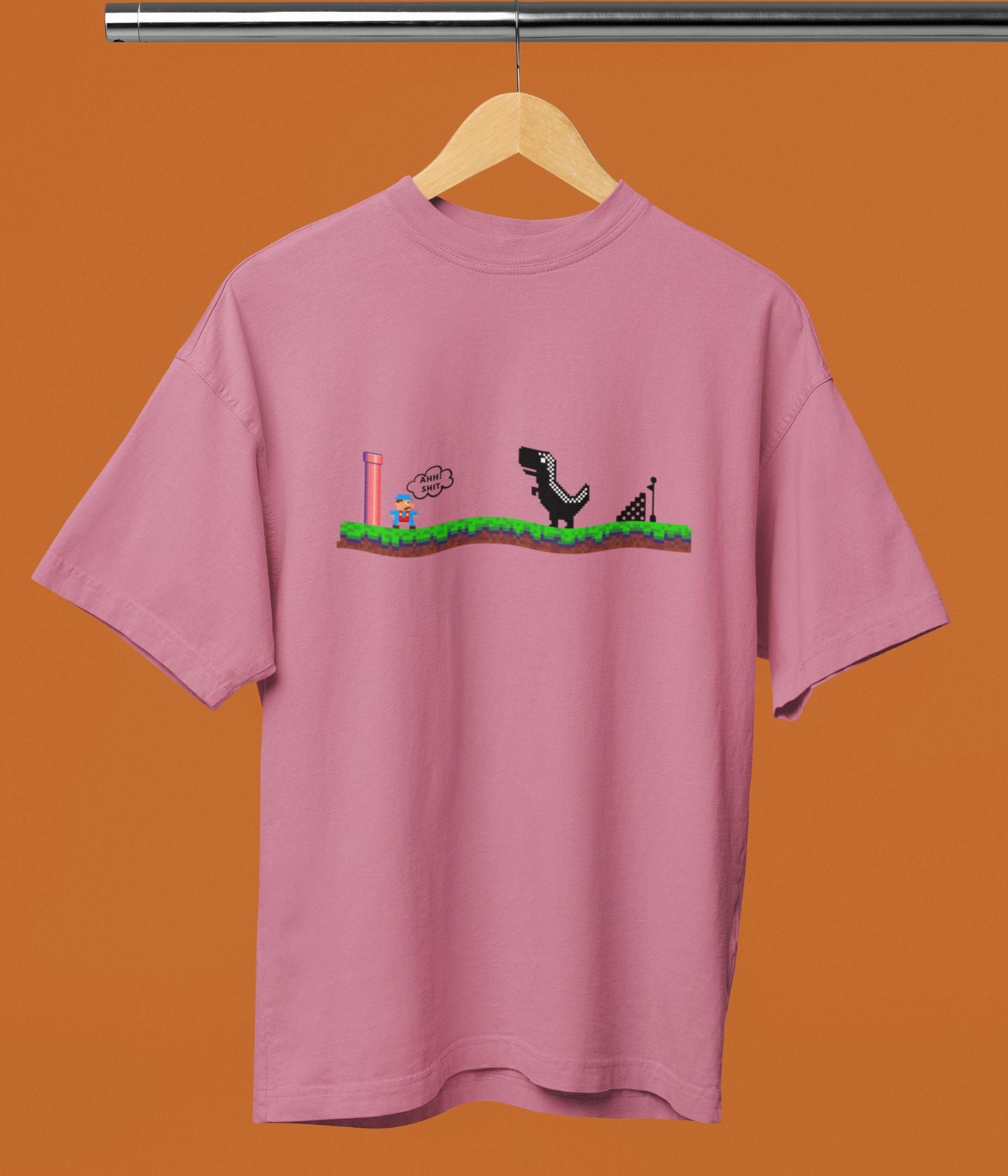 Mario Meets Dino - Terry Oversized T-Shirt