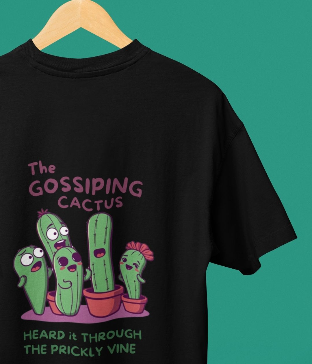 The Gossiping Cactus - Oversized Classic T-Shirt - Dark