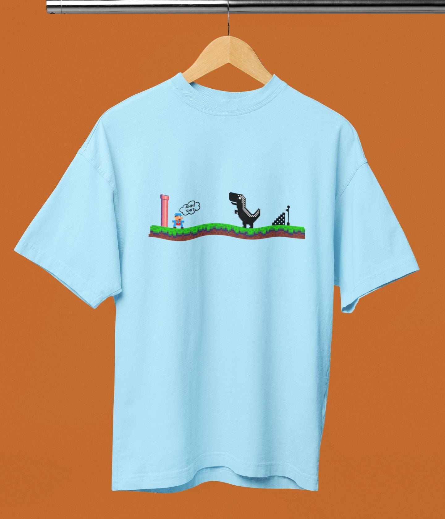 Mario Meets Dino - Terry Oversized T-Shirt