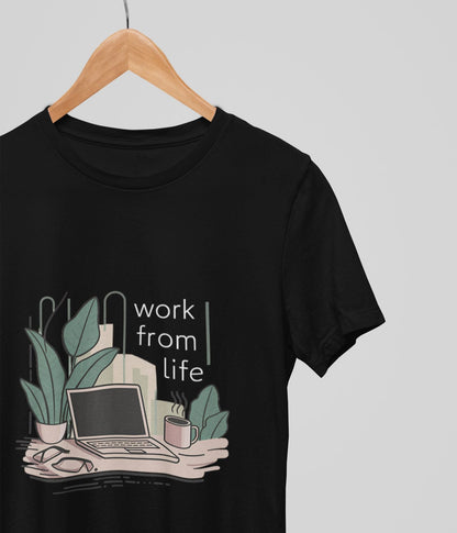 Work From Life - Women's Supima Cotton T-Shirt - Dark - aiink