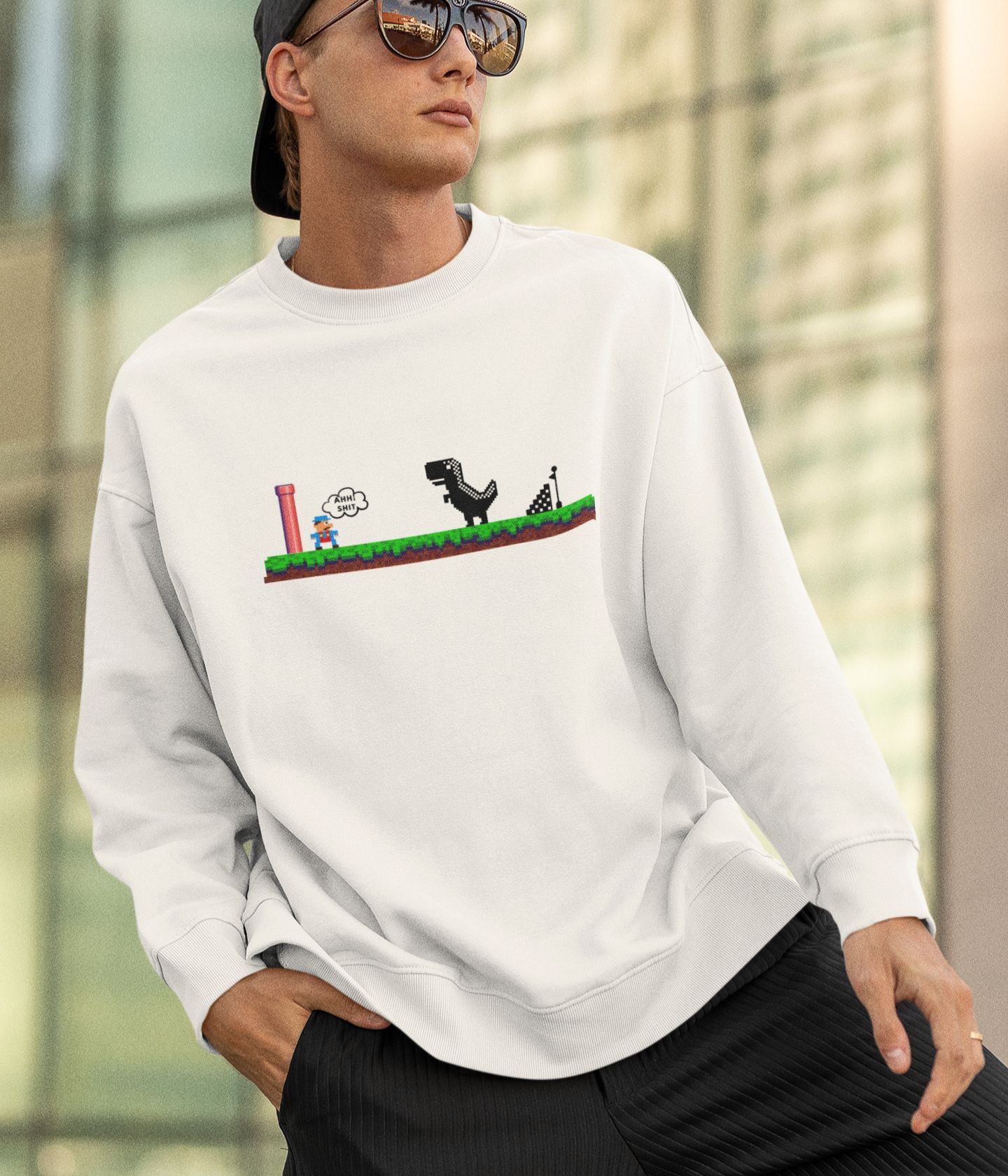 Mario Meets Dino - Unisex Sweatshirt