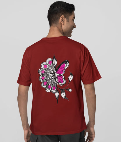 Butterfly Doodle - Oversized Classic T-Shirt - Dark