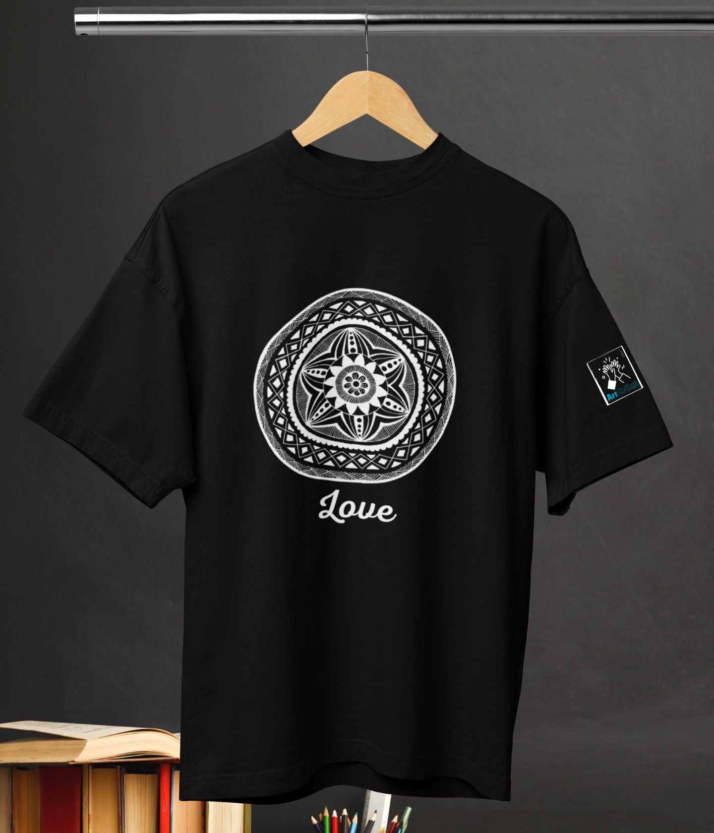 Love - Terry Oversized T-Shirt - Dark