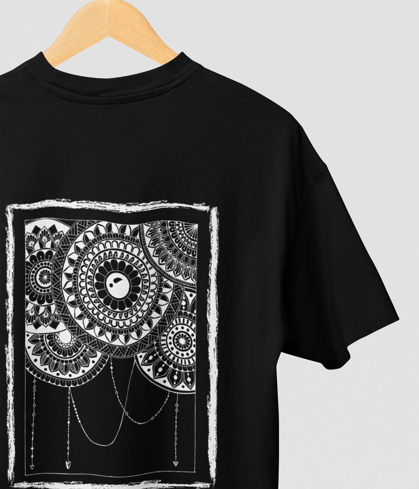 Mandala Frame - Oversized Classic T-Shirt - Dark