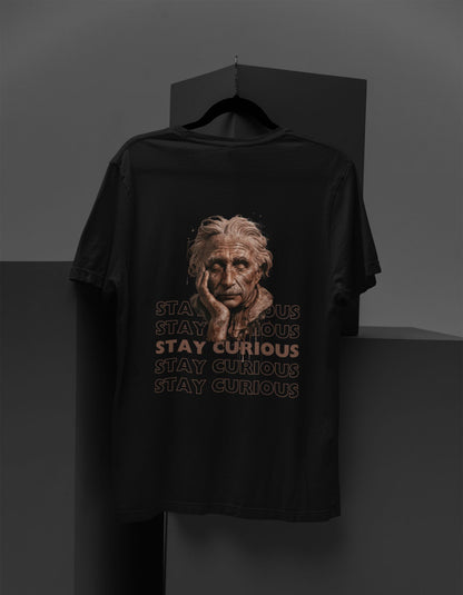 Stay Curious - Terry Oversized T-Shirt - Dark - aiink