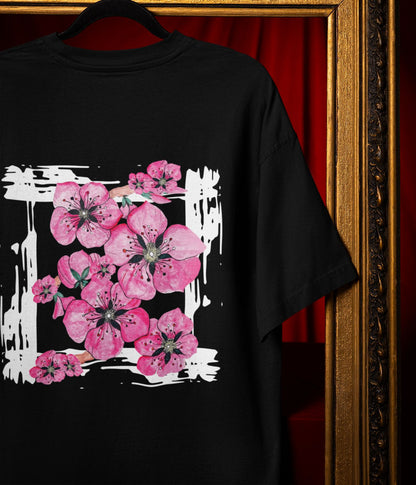 Flower Frame - Terry Oversized T-Shirt - Dark