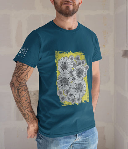 Sunflower Smiles - Unisex Classic T-Shirt - Dark - aiink