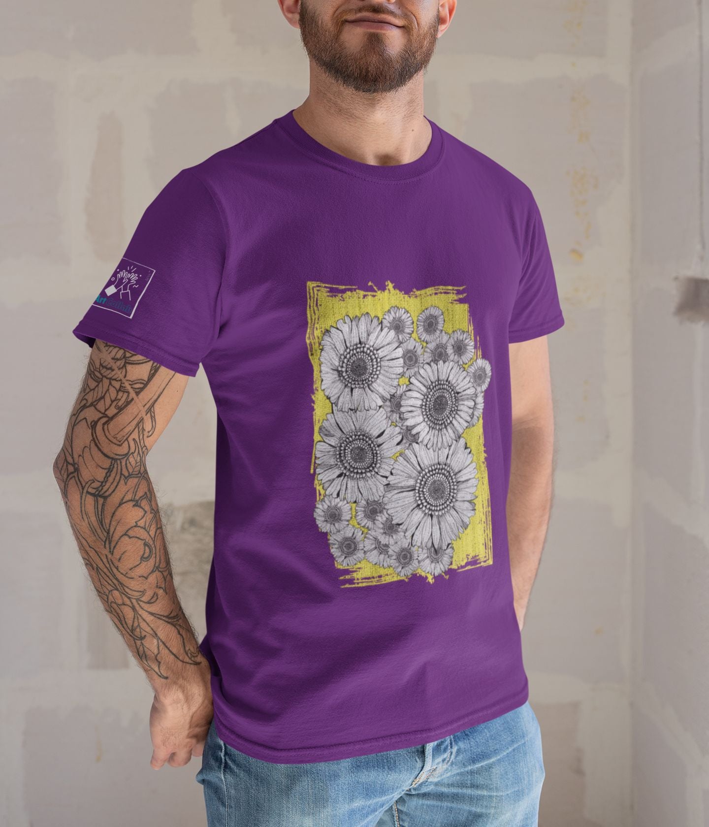 Sunflower Smiles - Unisex Classic T-Shirt - Dark - aiink