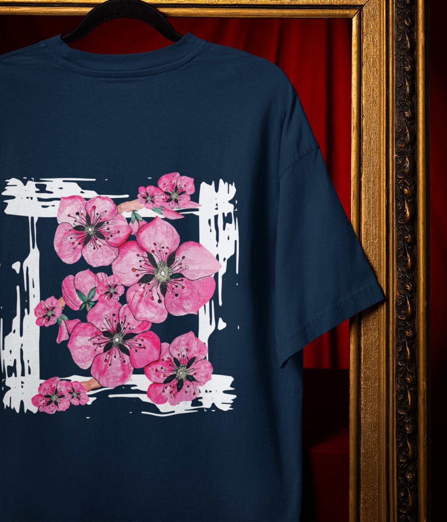 Flower Frame - Terry Oversized T-Shirt - Dark