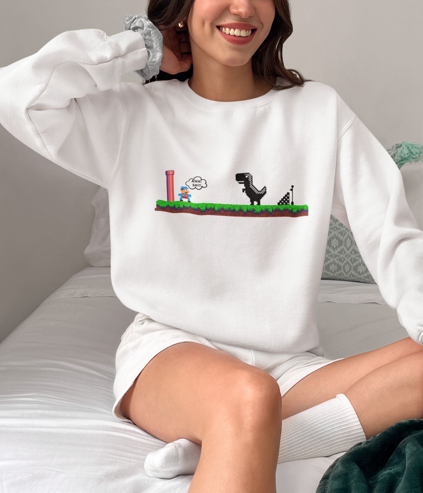 Mario Meets Dino - Unisex Sweatshirt