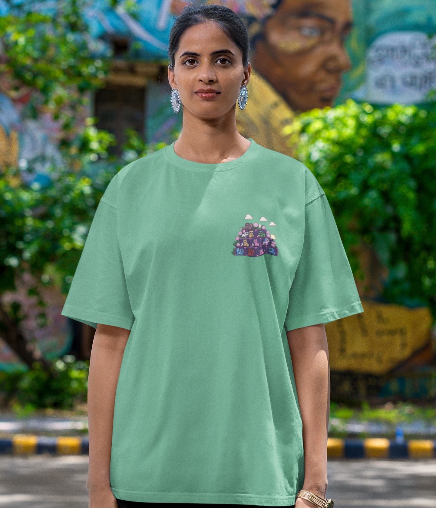 Pixel Zoo - Terry Oversized T-Shirt