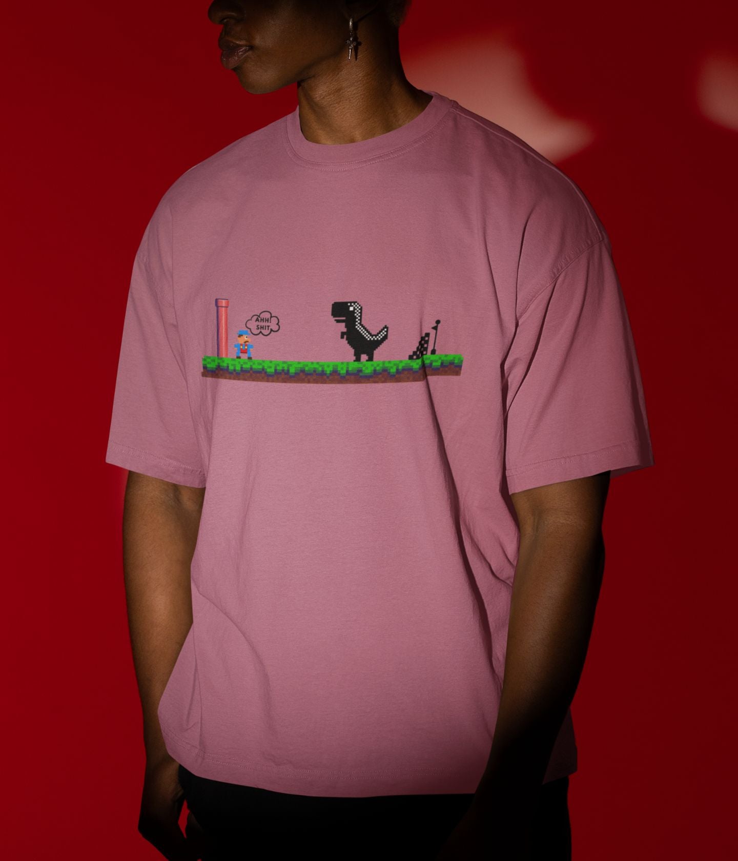 Mario Meets Dino - Terry Oversized T-Shirt