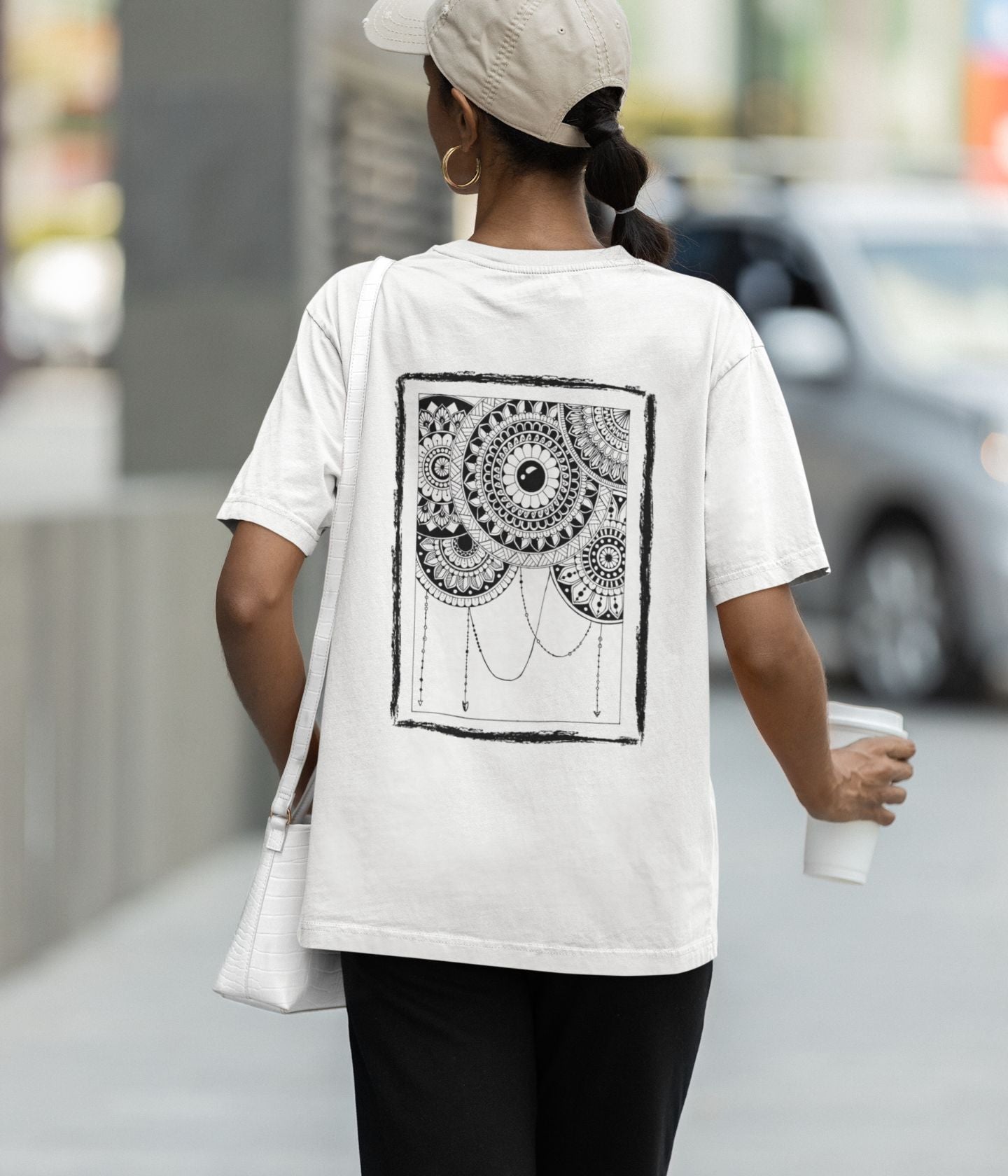 Mandala Frame - Terry Oversized T-Shirt