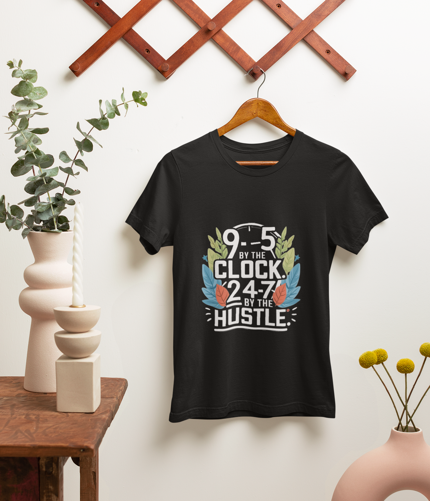 9-5 Hustle - Men's Supima T-Shirts - Dark - aiink