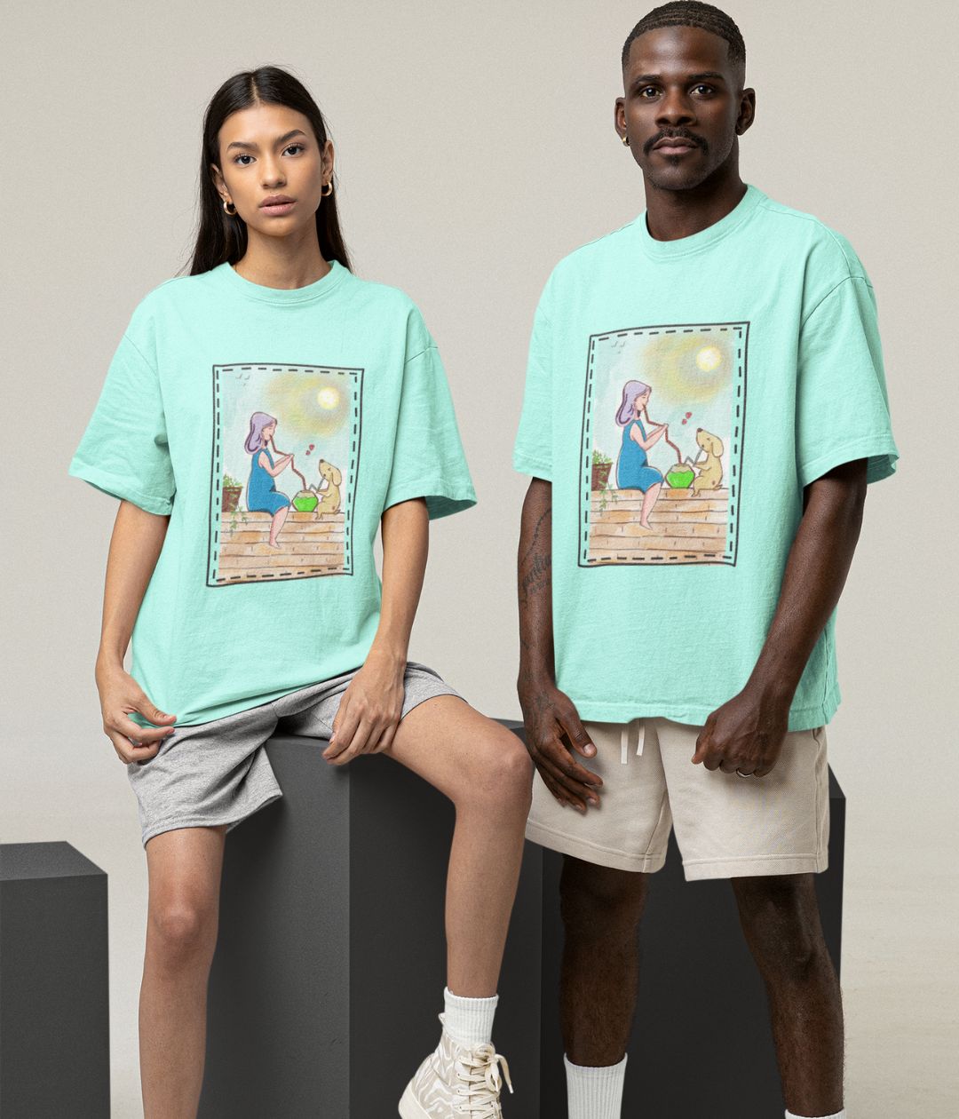 Paws & Paradise - Oversized Classic T-Shirt