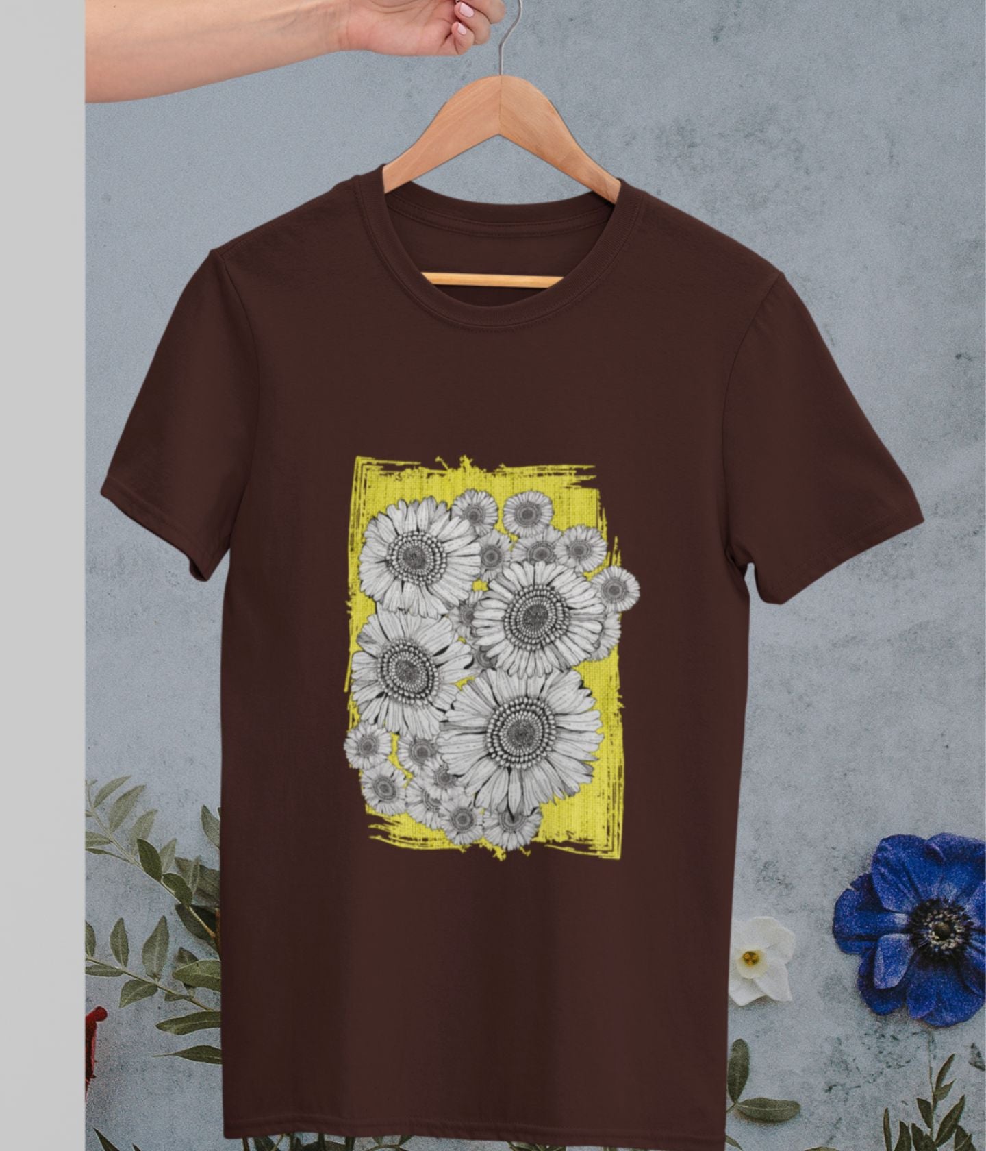 Sunflower Smiles - Unisex Classic T-Shirt - Dark - aiink