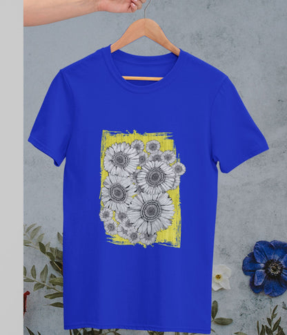 Sunflower Smiles - Unisex Classic T-Shirt - Dark - aiink